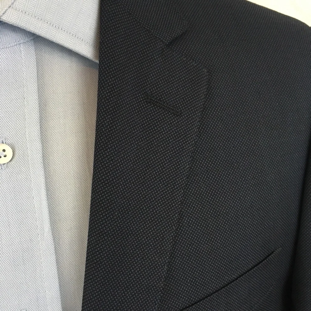 New laurentino mens suit blue nailhead 40s 100% wool 2 piece nwt 2 button ea0136